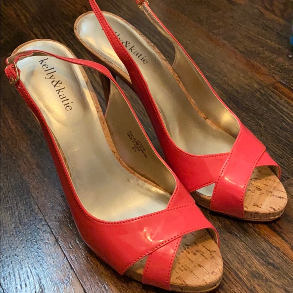Coral colored pumps